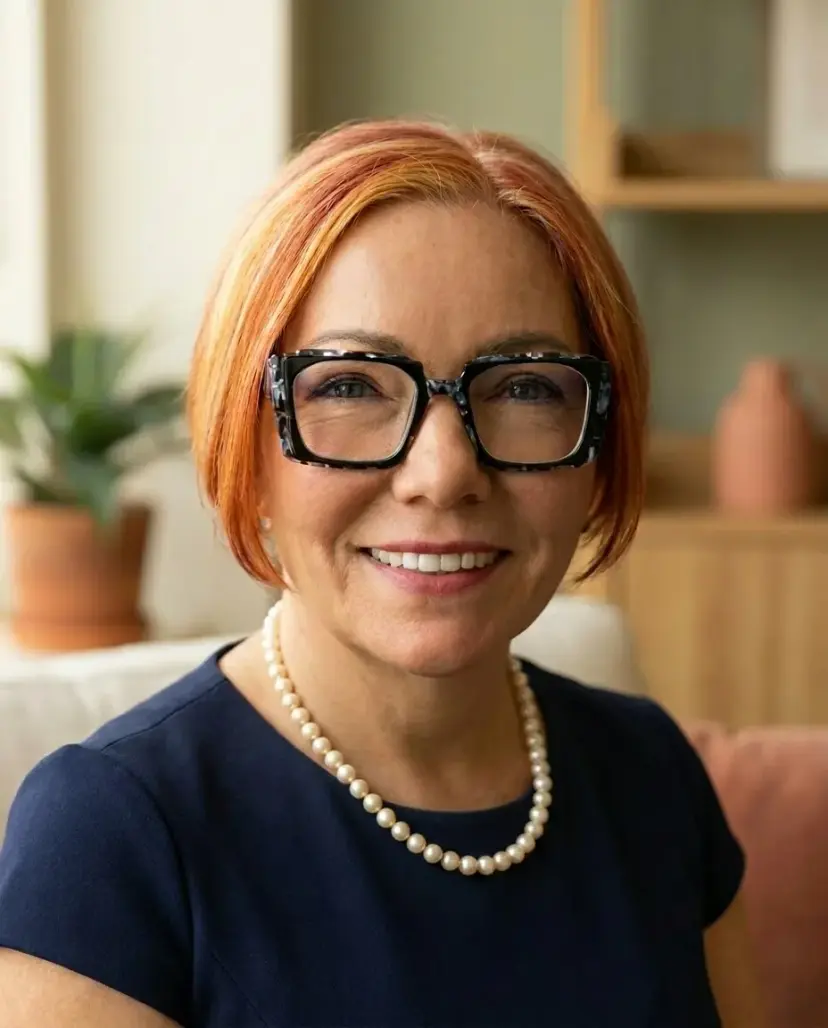 Portret Iwony Kaczmarzyk-Kozlowski, psychologa zarejestrowanego w Ontario, w gabinecie