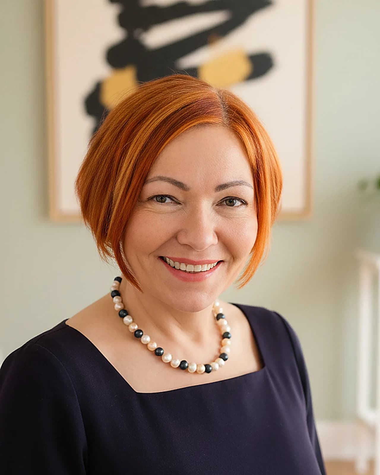Portrait of Iwona Kaczmarzyk-Kozlowski in her office